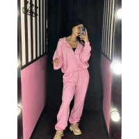 Спортивний костюм Victoria's Secret Ivy Fleece Campus Full-Zip Hoodie Pink Lollipop + Ivy Fleece Campus Sweatpants